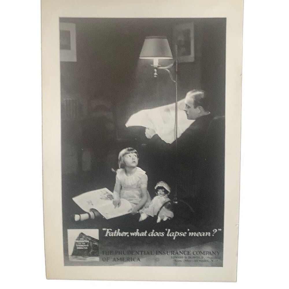Vintage 1927 Prudential What Does Lapse Mean Ad Advertisment